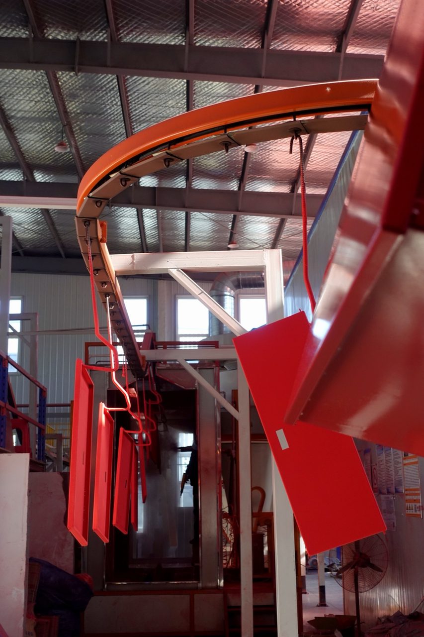 Powder coating chamber