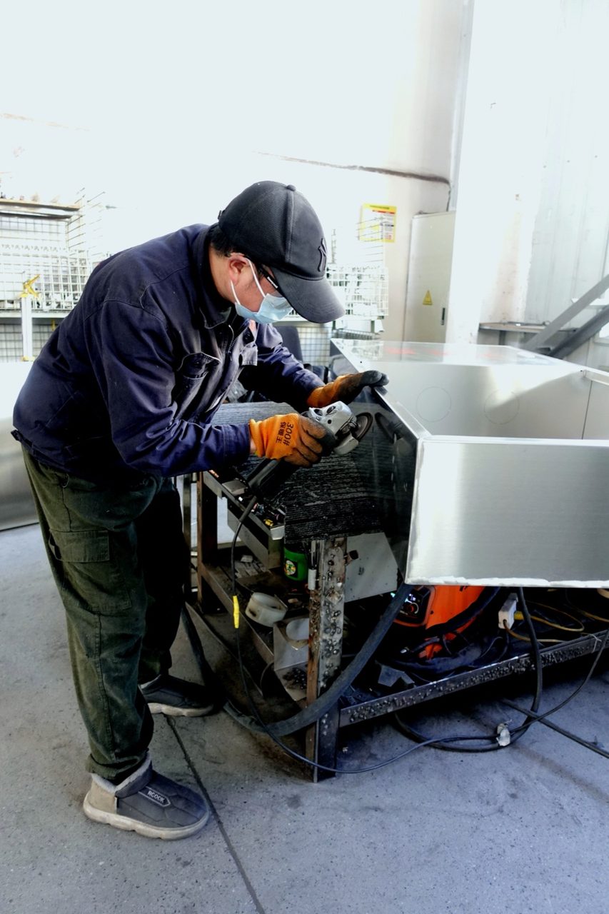 Surface grinding before coating