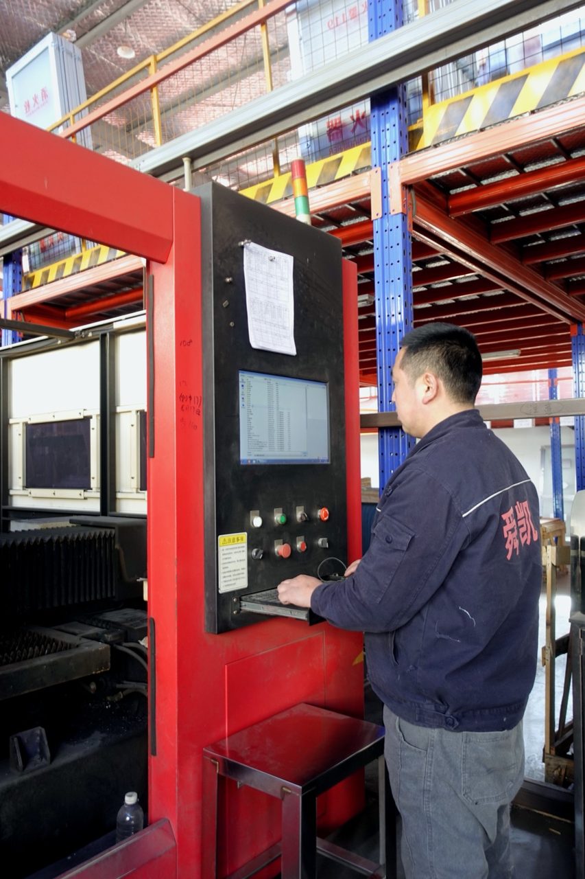 Laser cutting raw steel plates
