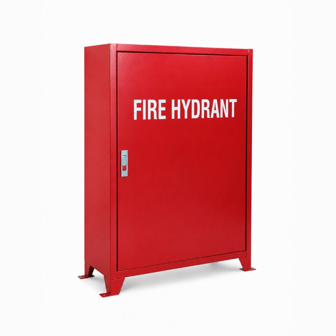 Red floor-standing carbon steel fire hydrant cabinet with legs · SOKEI L1