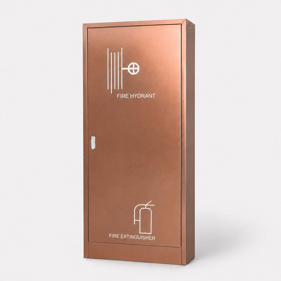 PVD rose-gold stainless steel fire hydrant & extinguisher cabinet · SOKEI L2