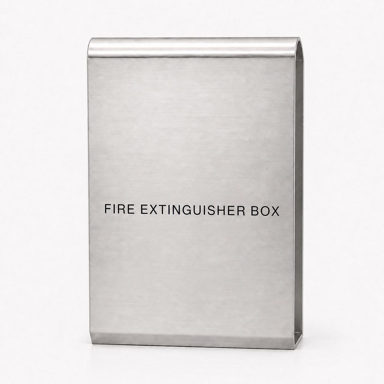 Curved-top stainless steel fire extinguisher cabinet